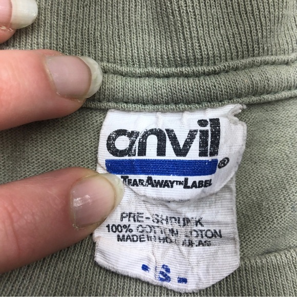 Anvil Alaska t-shirt Green 90s 100% cotton S small - Picture 4 of 6